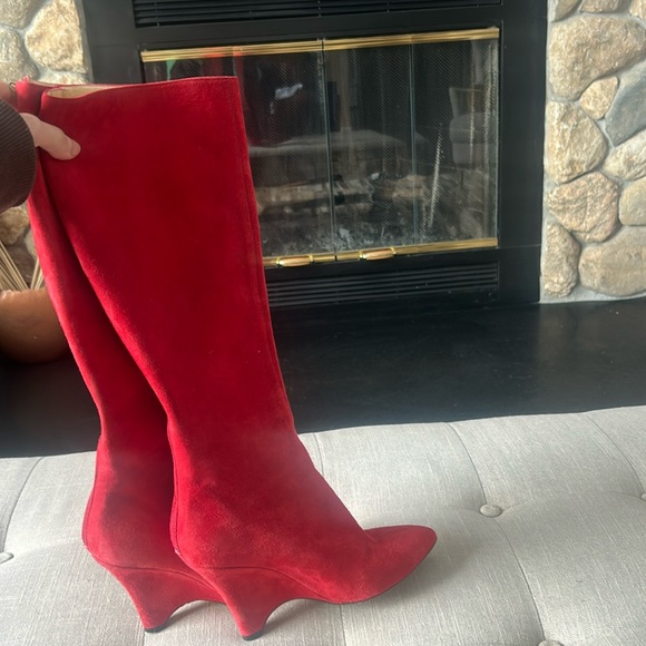 Kate Spade Women's Red Suede Boots Size 7